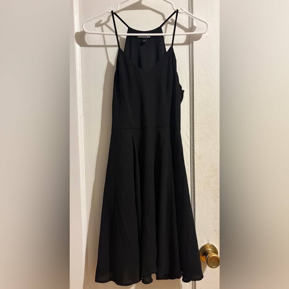 Express Black Fit & Flare Spaghetti Strap Dress - Size Small